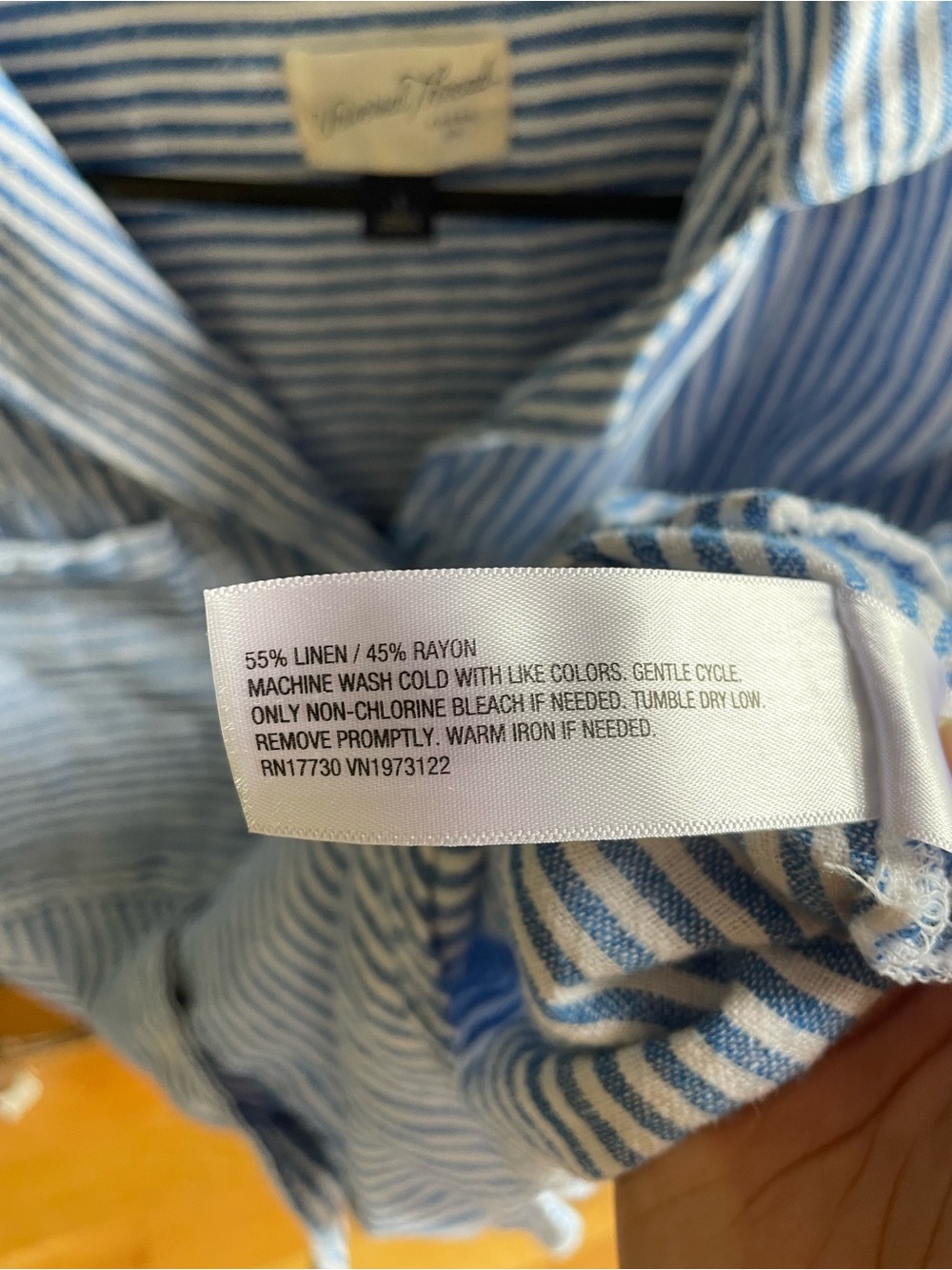 Universal Thread Blue and White Striped Shirt - Picture 4 of 4